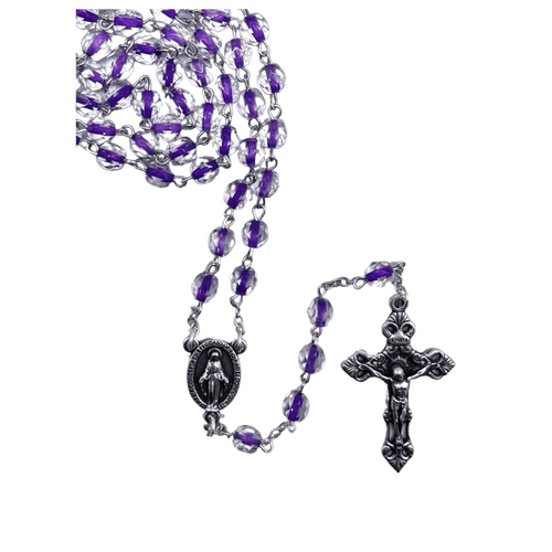 ROSARY HALF CRYSTAL PURPLE OVAL 5MM