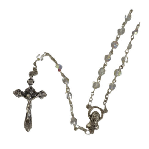 ROSARY WITH 5MM CRYSTAL BEADS CRYSTAL