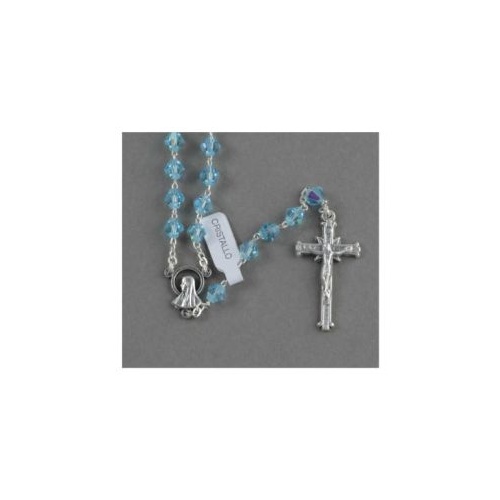 ROSARY CRYSTAL WITH ALPACA WIRE BLUE BOXED