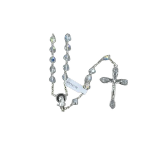 ROSARY CRYSTAL/ ALPACA WIRE BOXED