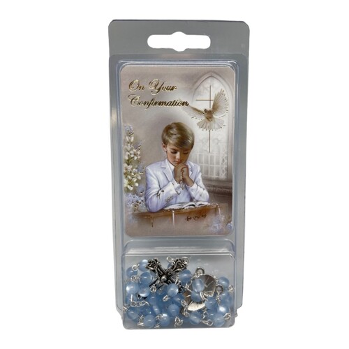 CONFIRMATION ROSARY & PRAYER CARD SET - BOY