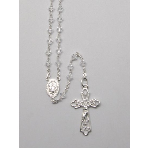 ROSARY NECKLACE CRYSTAL AND STERLING SILVER