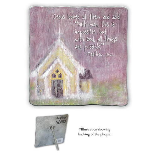 METAL STANDING PLAQUE - WITH GOD...