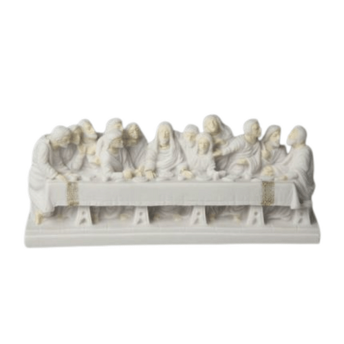 LAST SUPPER RESIN STATUE WHITE - 20CM
