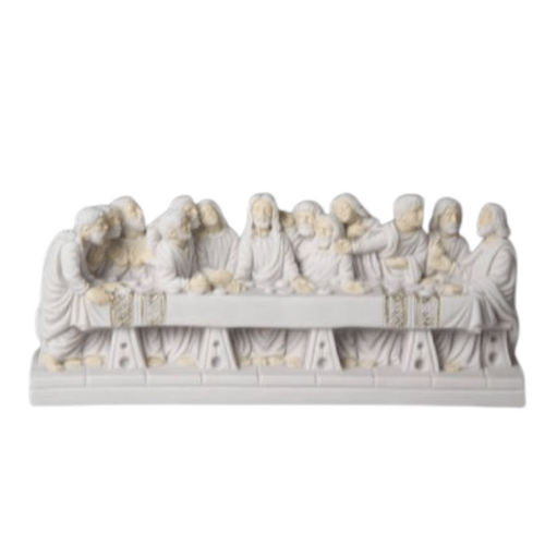LAST SUPPER RESIN STATUE WHITE - 28CM