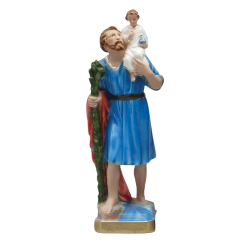 STATUE PLASTER ST CHRISTOPHER 30CM
