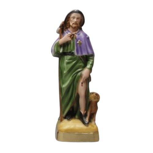 STATUE PLASTER ST ROCCO 30CM