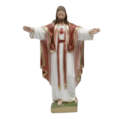 STATUE PLASTER SACRED HEART JESUS MONTMARTRE 40CM                     