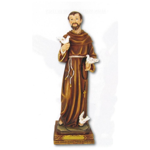RESIN STATUE ST FRANCIS 30CM
