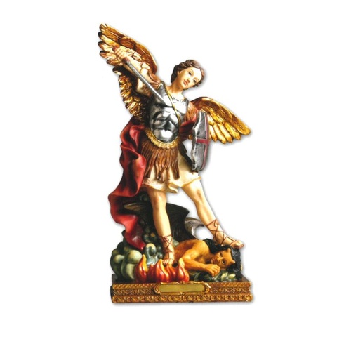 RESIN STATUE ST MICHAEL 30CM