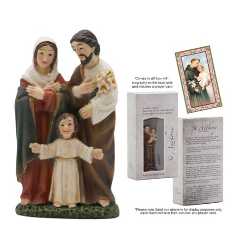 STATUE & PRAYER CARD SET - HOLY FAMILY