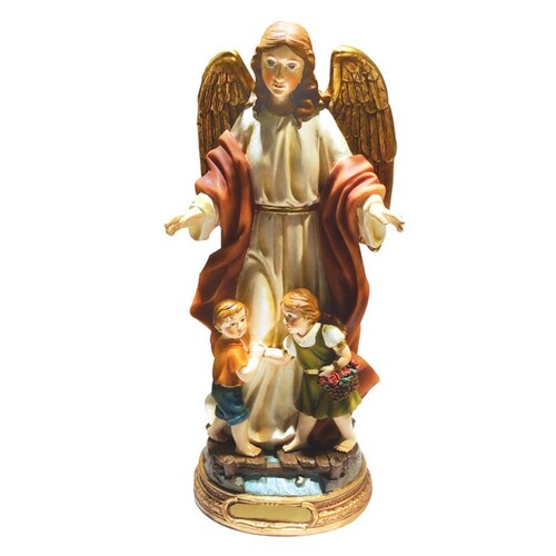 RESIN STATUE GUARDIAN ANGEL 20CM