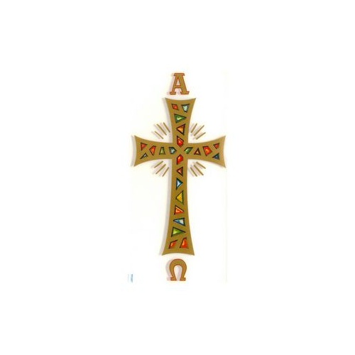 PASCHAL TRANSFER JEWELLED CROSS ADHESIVE 142MM