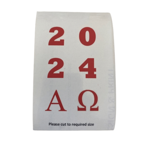 PASCHAL TRANSFER NUMBERS ADHESIVE 2025
