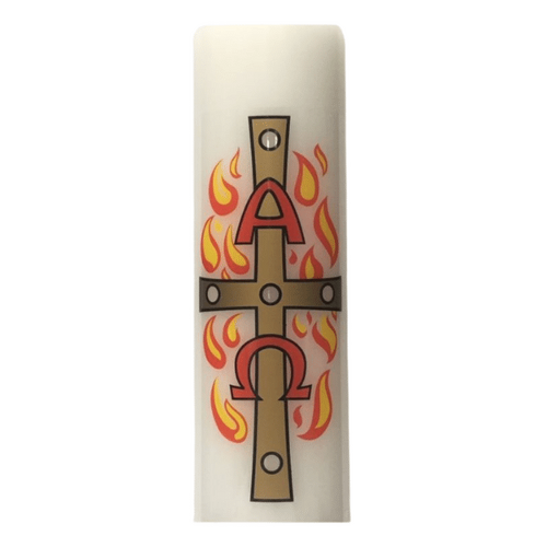 PASCHAL TRANSFER GOLD CROSS WITH FLAMES