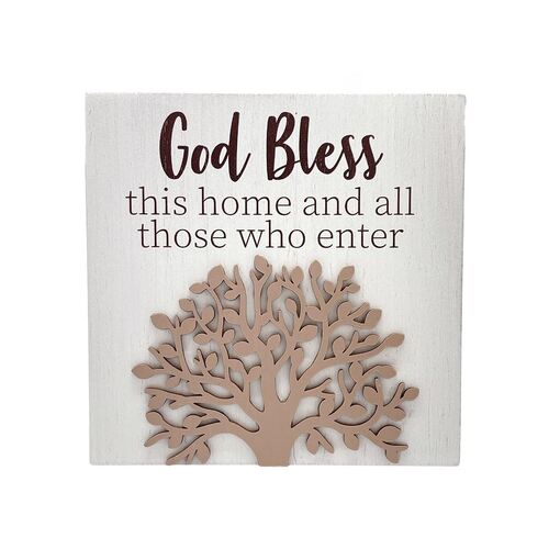 TREE OF LIFE PLAQUE - GOD BLESS