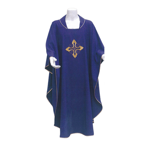 CHASUBLE AND STOLE SET GOLD CROSS Purple