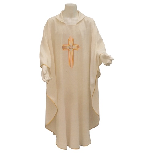CHASUBLE AND STOLE SET CROSS White