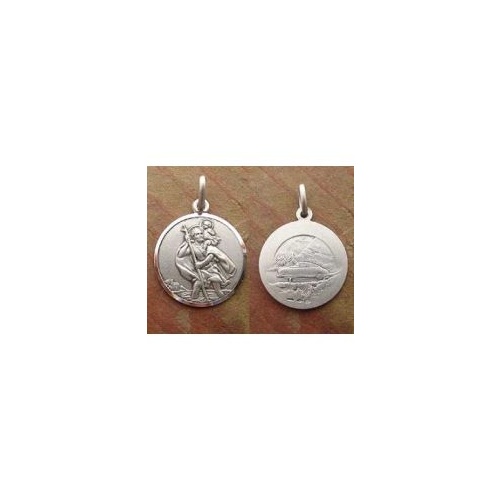 MEDAL ST CHRISTOPHER STERLING SILVER 20mm BOXED